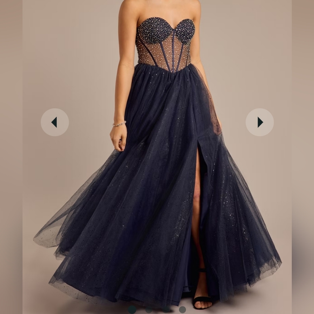 Jules and CleoTulle Illusion Bodice Corset Ball Gown